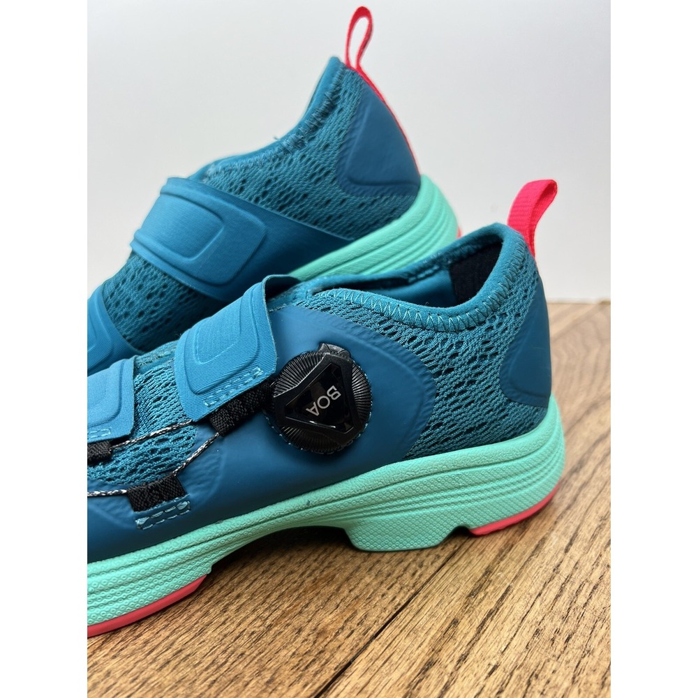 Bontrager Cadence Cycling Spin Workout Shoes Size 7 Teal Blue EUC - Picture 2 of 7
